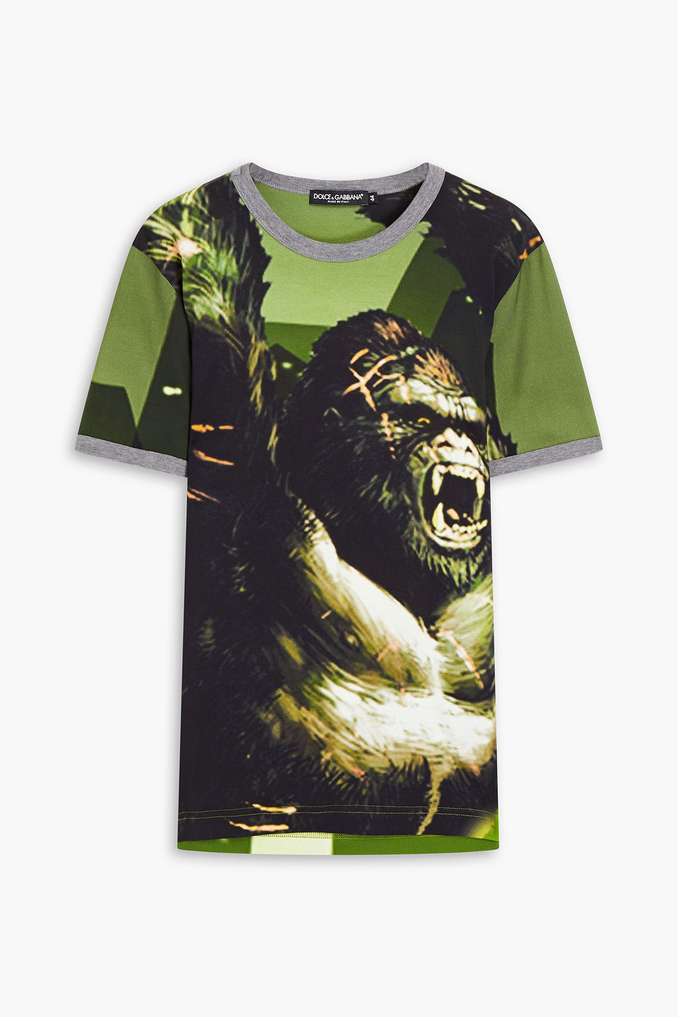 Cotton jersey T-shirt with majolica-print DG logo patch in