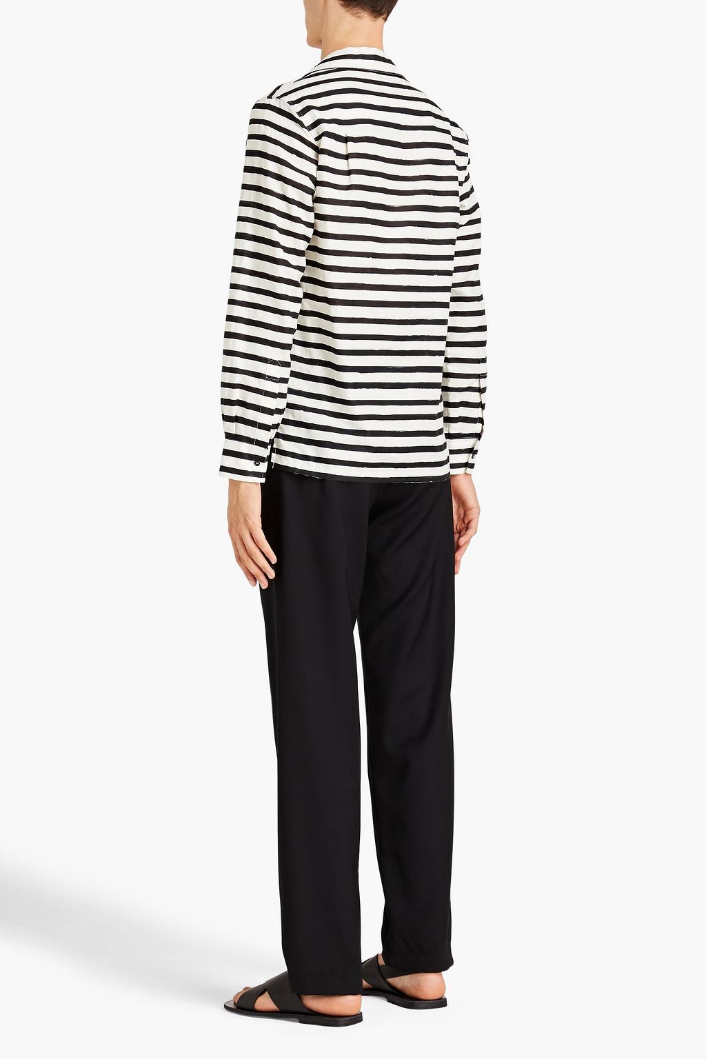DOLCE & GABBANA Striped linen and cotton-blend shirt