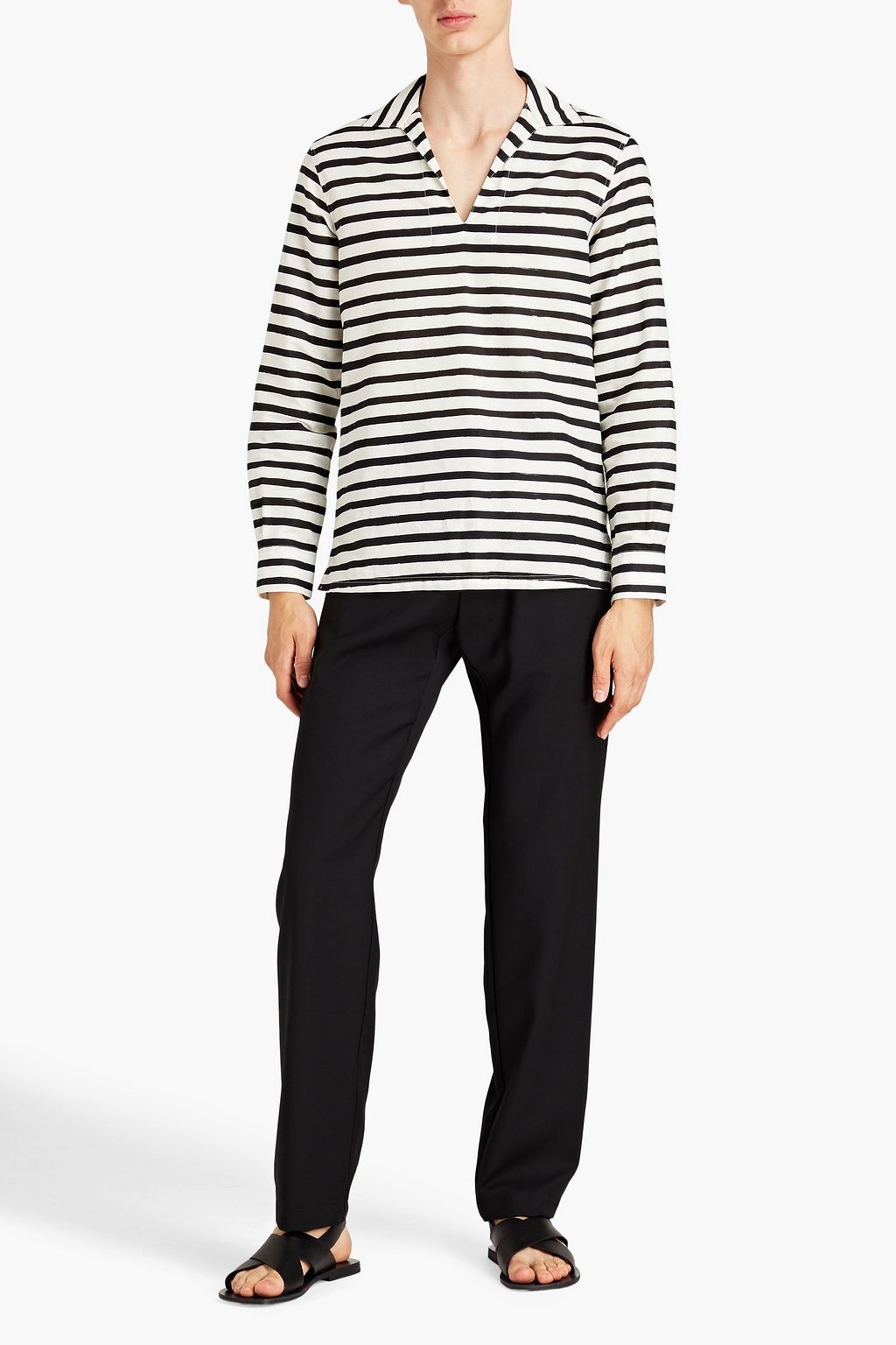 DOLCE & GABBANA Striped linen and cotton-blend shirt