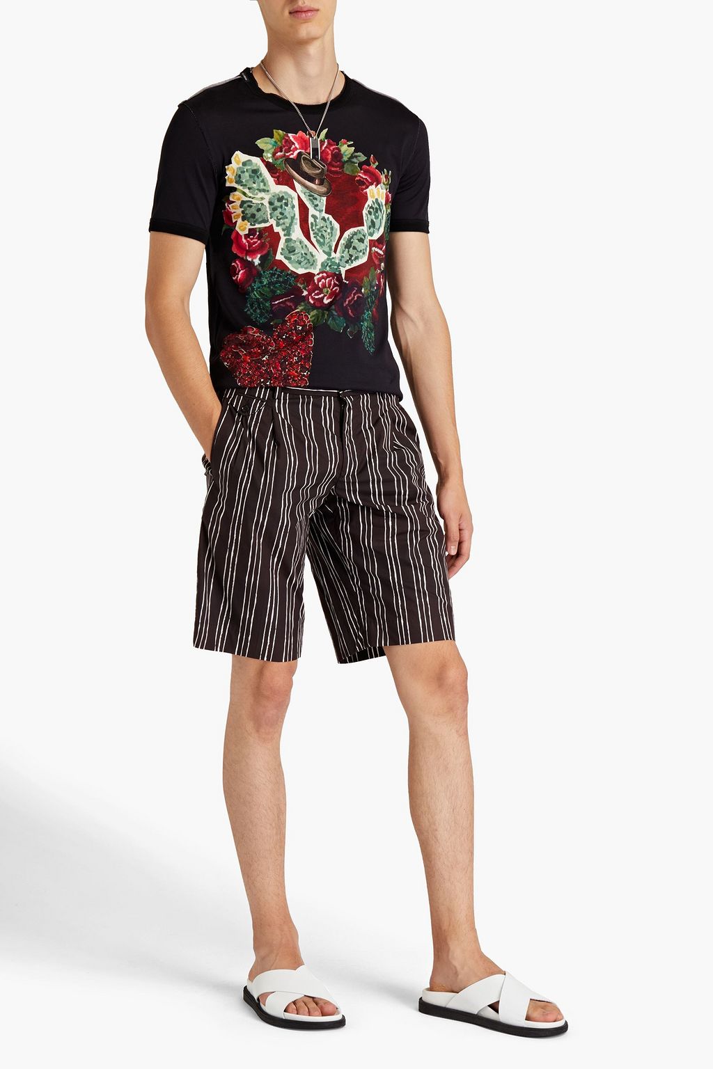 DOLCE&GABBANA Slim-fit printed cotton-jersey T-shirt