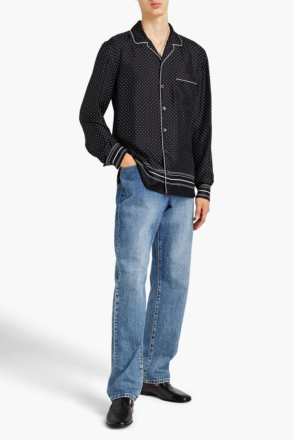 DOLCE & GABBANA Polka-dot silk-twill shirt