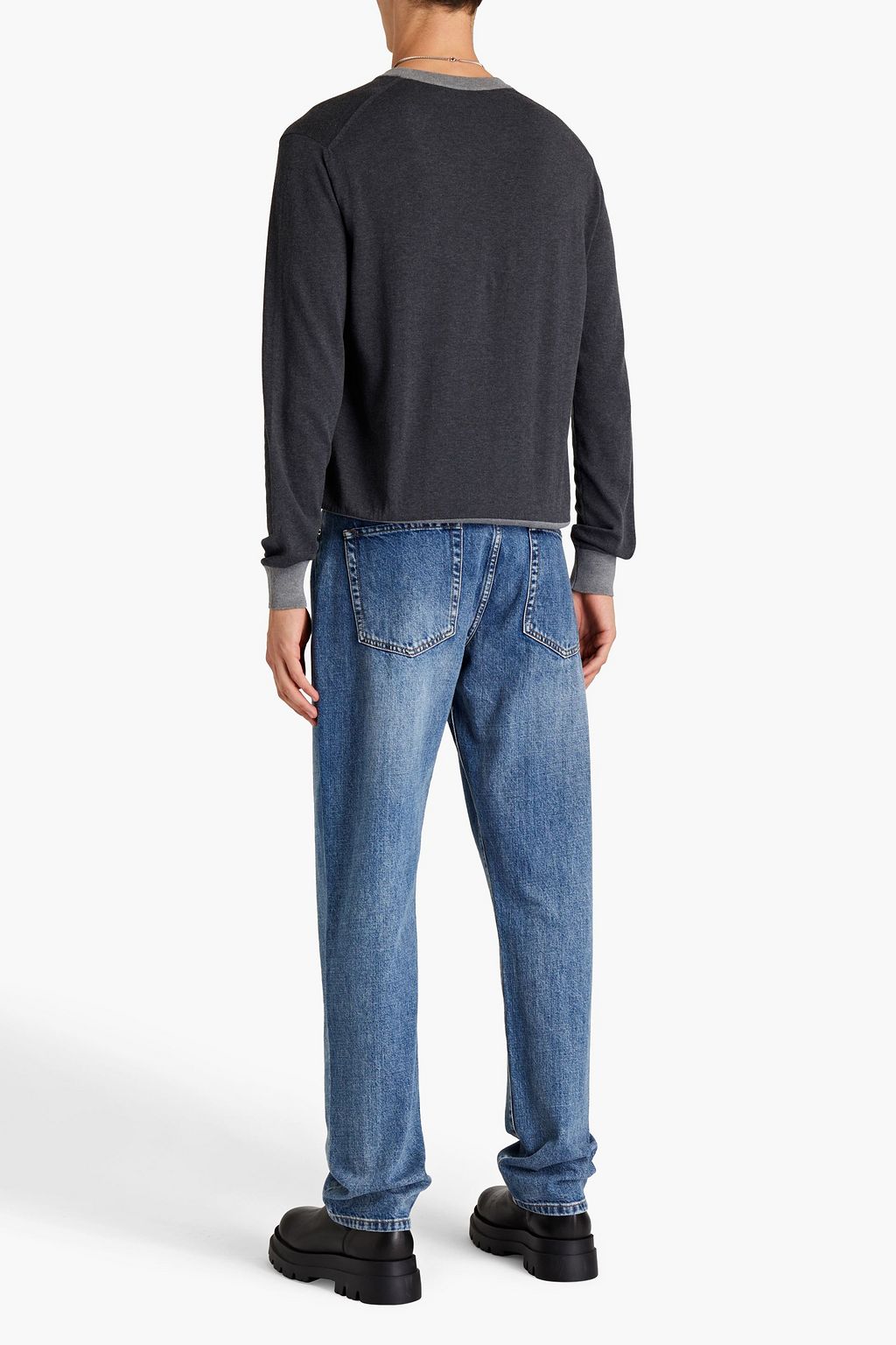 DOLCE & GABBANA Two-tone mélange cotton sweater