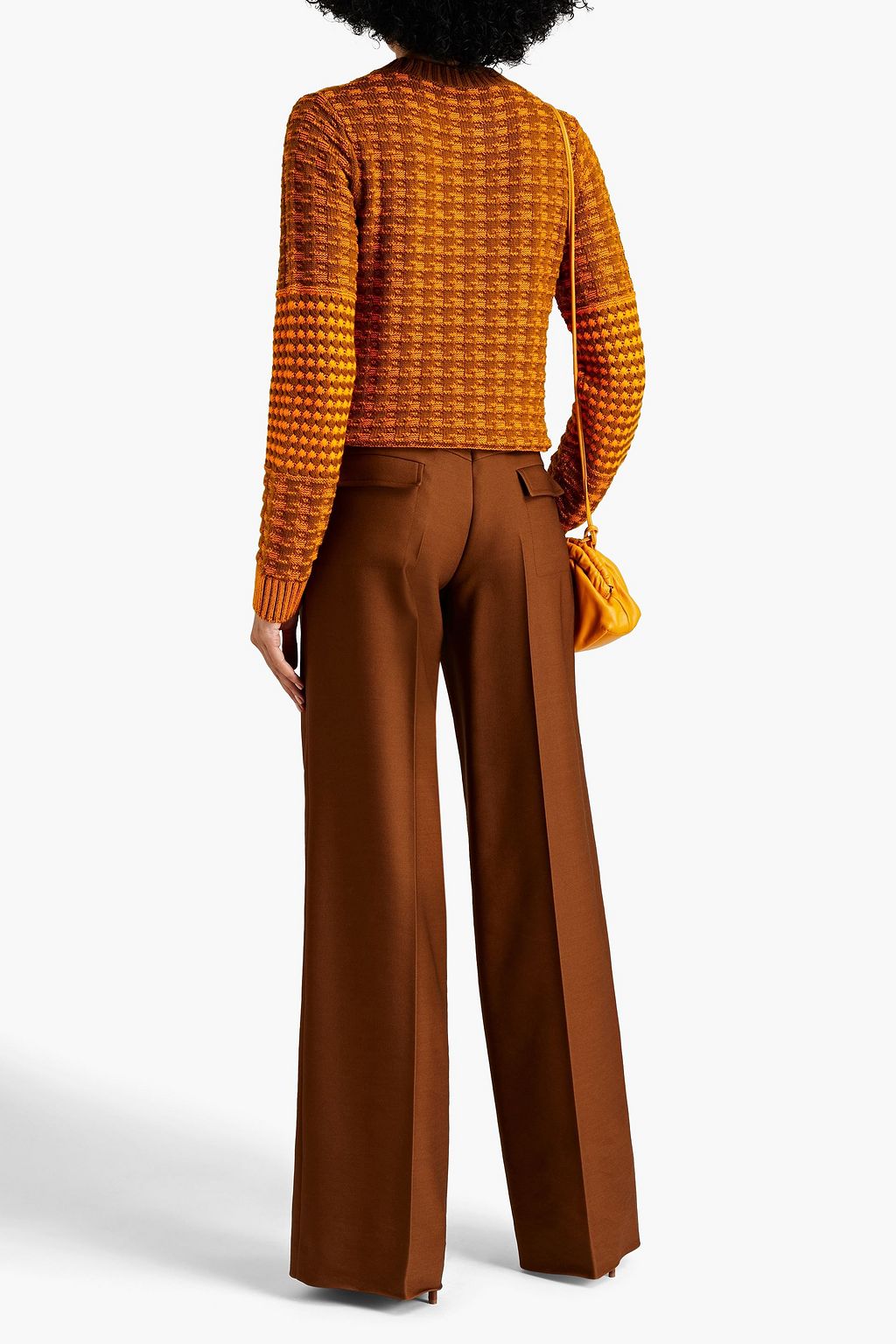 VICTORIA BECKHAM Jacquard-knit wool and cotton-blend sweater