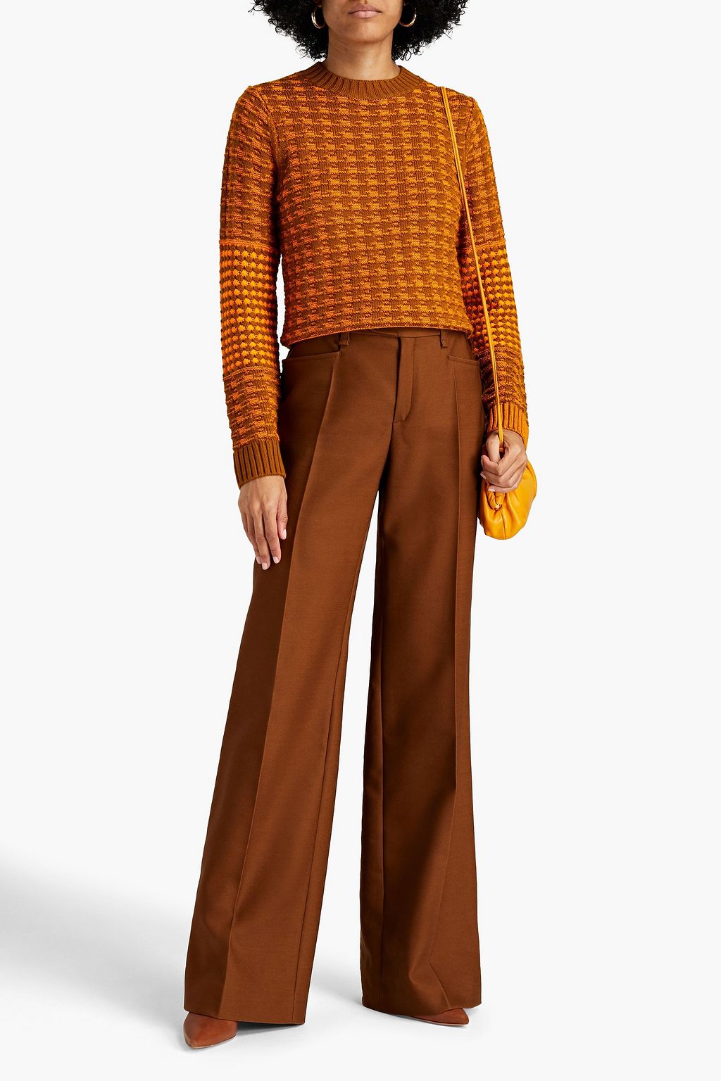 VICTORIA BECKHAM Jacquard-knit wool and cotton-blend sweater