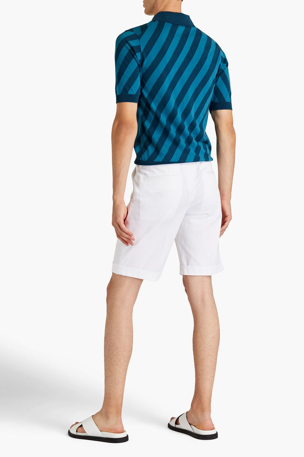 DOLCE & GABBANA Striped cotton-jersey polo shirt