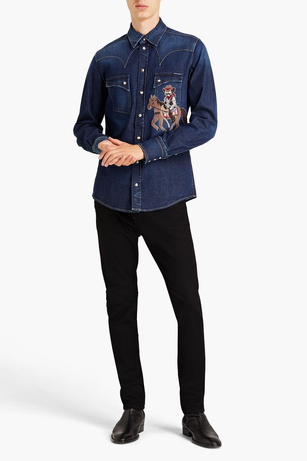 DOLCE & GABBANA Embroidered denim shirt