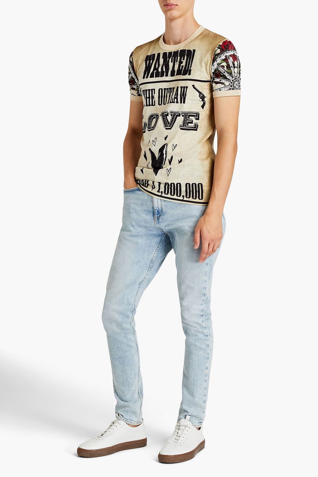 DOLCE & GABBANA Slim-fit printed cotton-jersey T-shirt