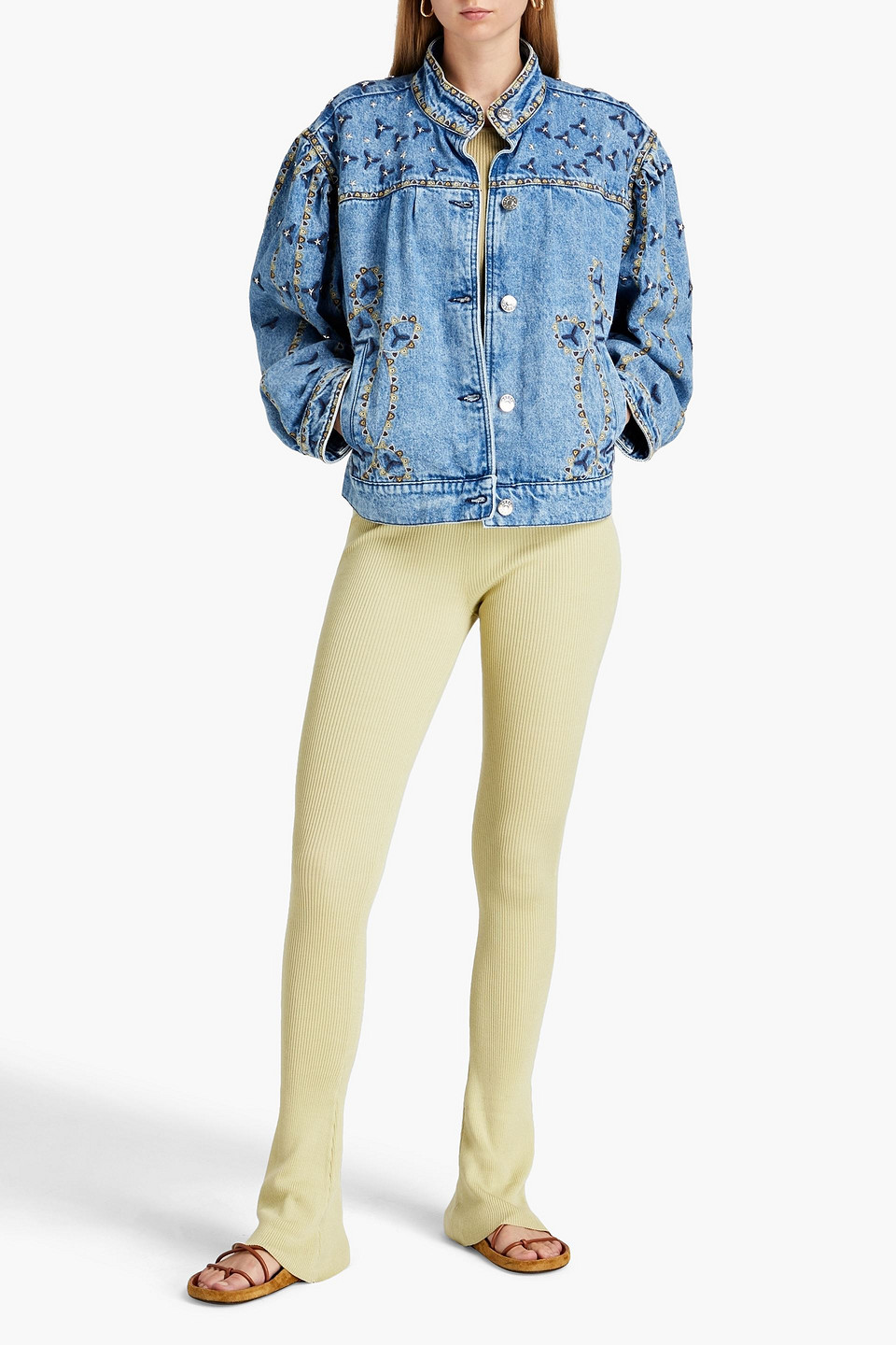SANDRO EMBELLISHED STUDDED JACKET 3074457345632533178