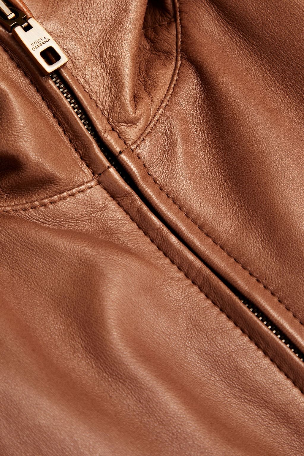 DOLCE & GABBANA Gathered leather jacket