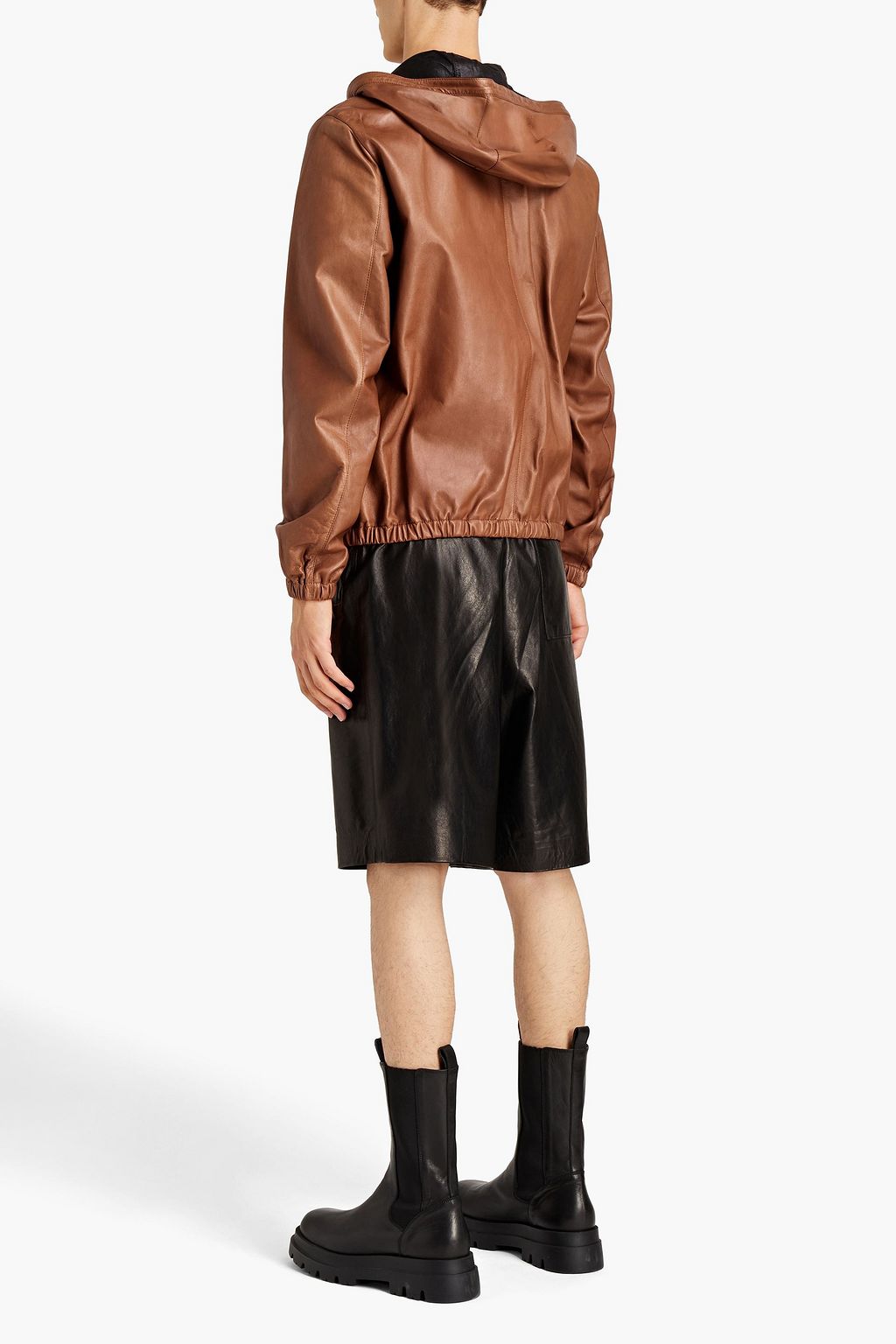 DOLCE & GABBANA Gathered leather jacket