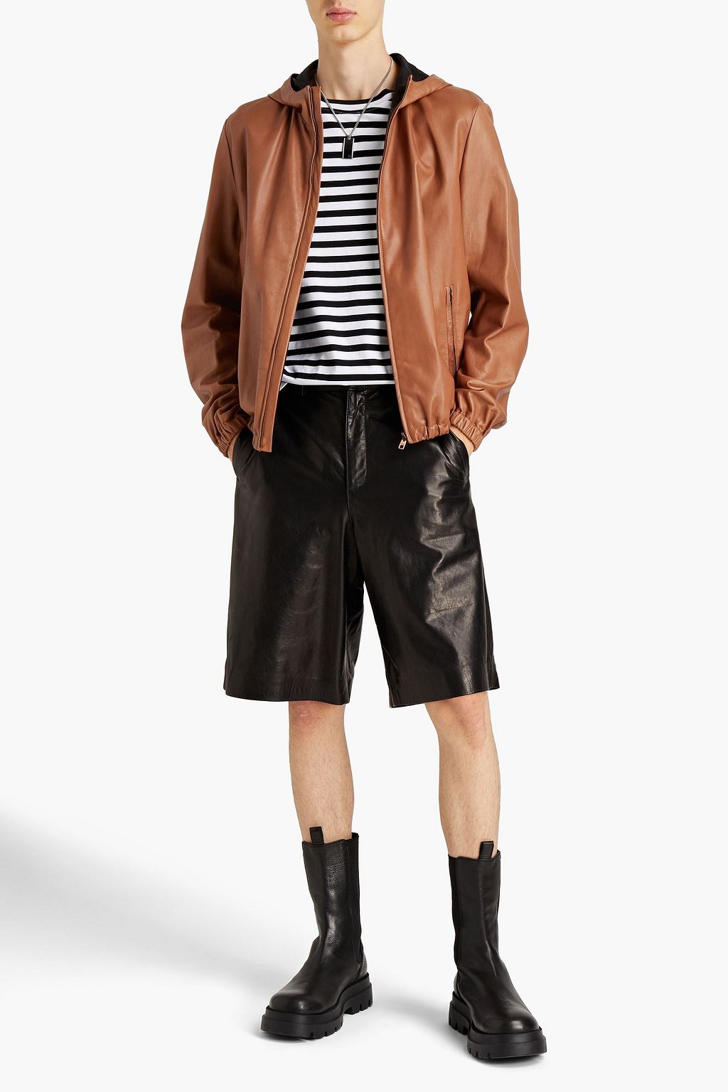 DOLCE & GABBANA Gathered leather jacket
