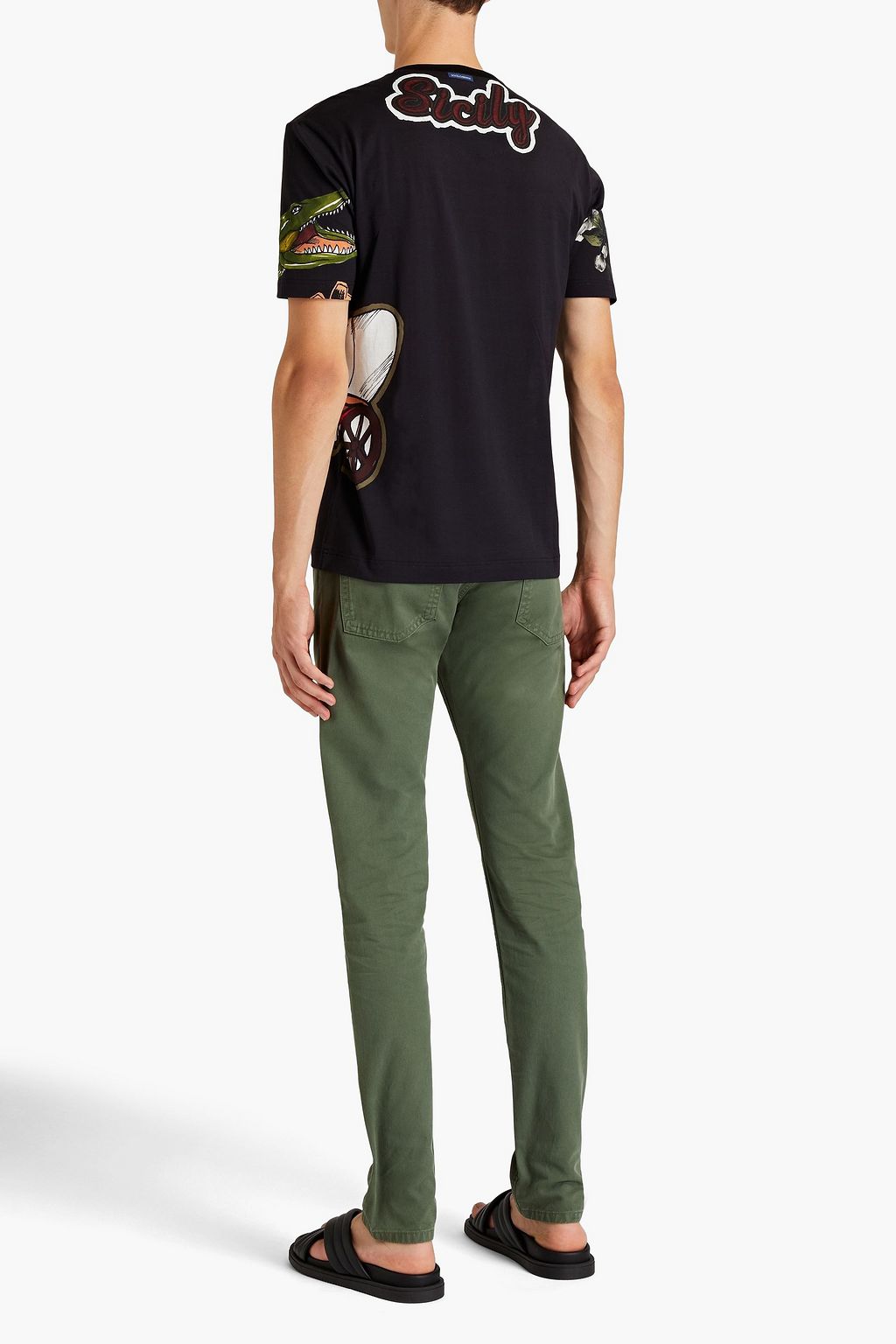 DOLCE & GABBANA Slim-fit cotton-twill pants