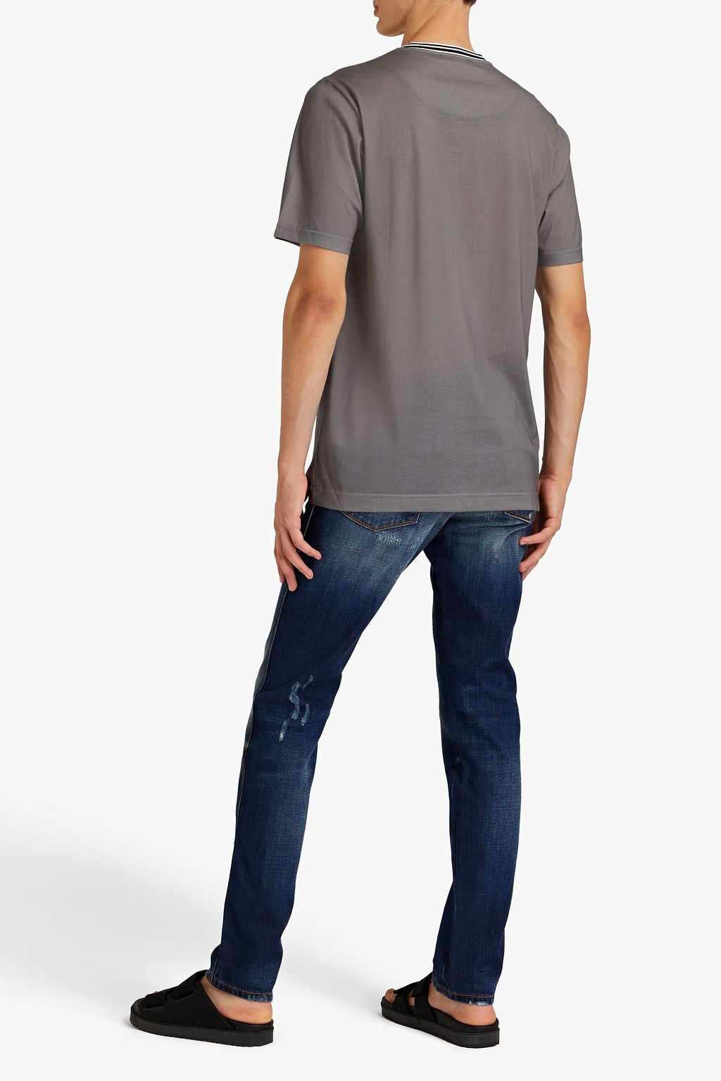 DOLCE & GABBANA Slim-fit distressed denim jeans
