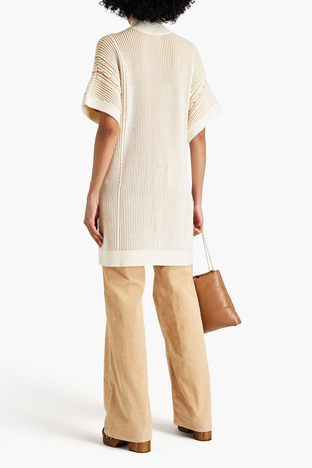 CLAUDIE PIERLOT Milona two-tone ribbed-knit sweater