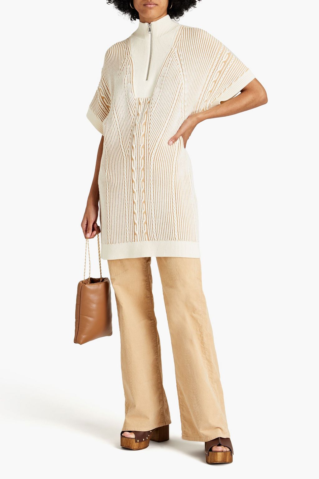 CLAUDIE PIERLOT Milona two-tone ribbed-knit sweater