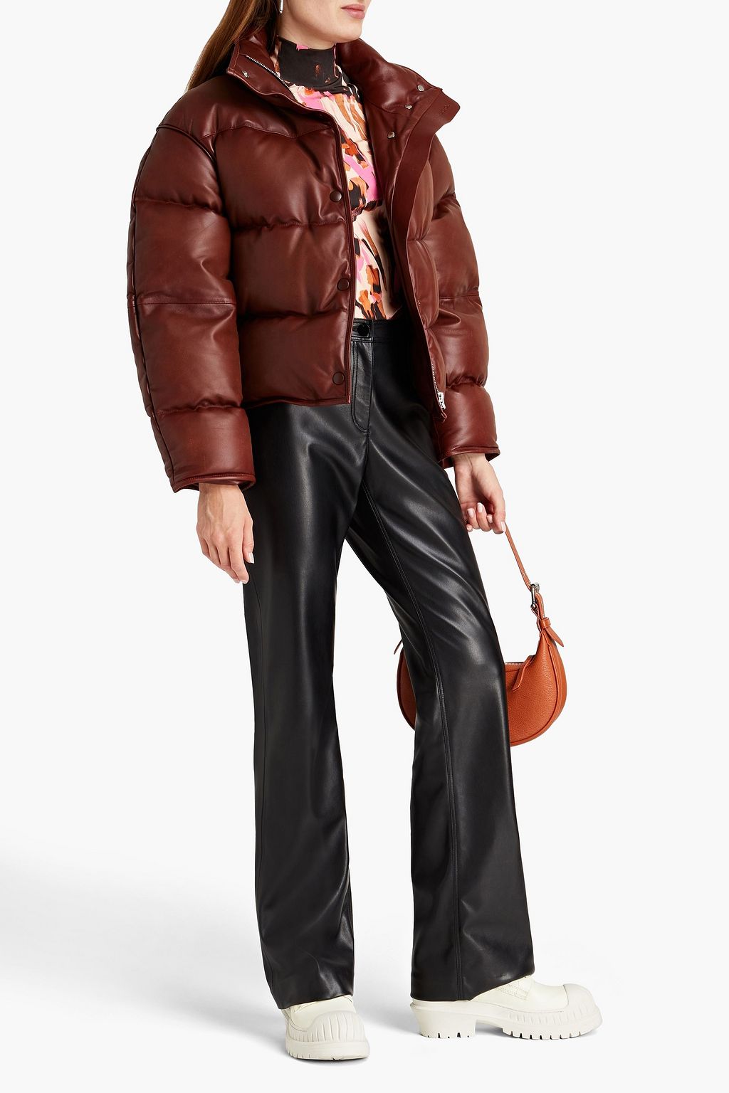 ACNE STUDIOS レザー ダウンジャケット キルティング