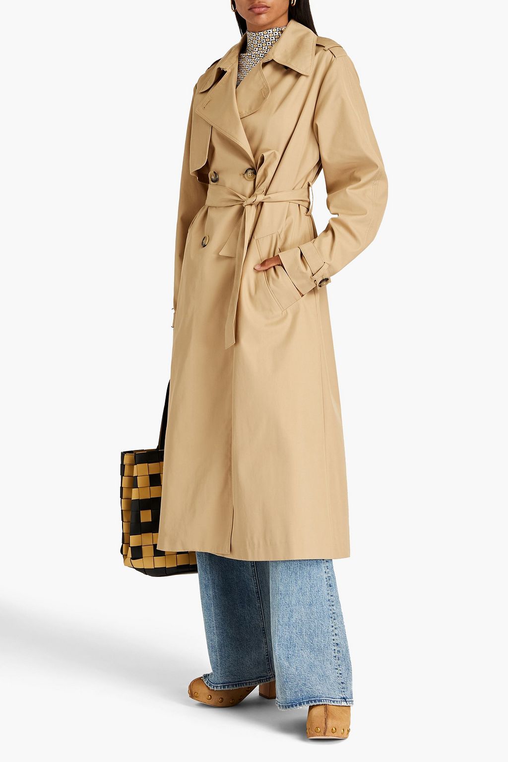 CLAUDIE PIERLOT Cotton-blend gabardine trench coat