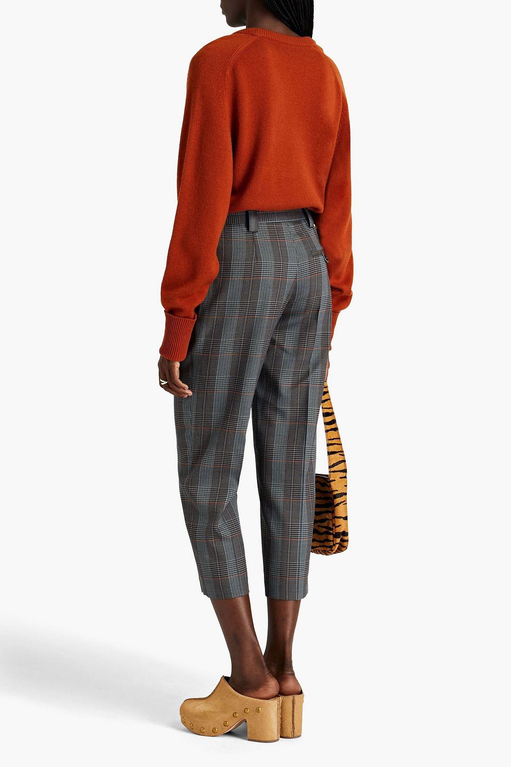 ACNE STUDIOS بنطلون بقصّة مدببة من مزيج الصوف بنقش مربّعات برنس أوف ويلز