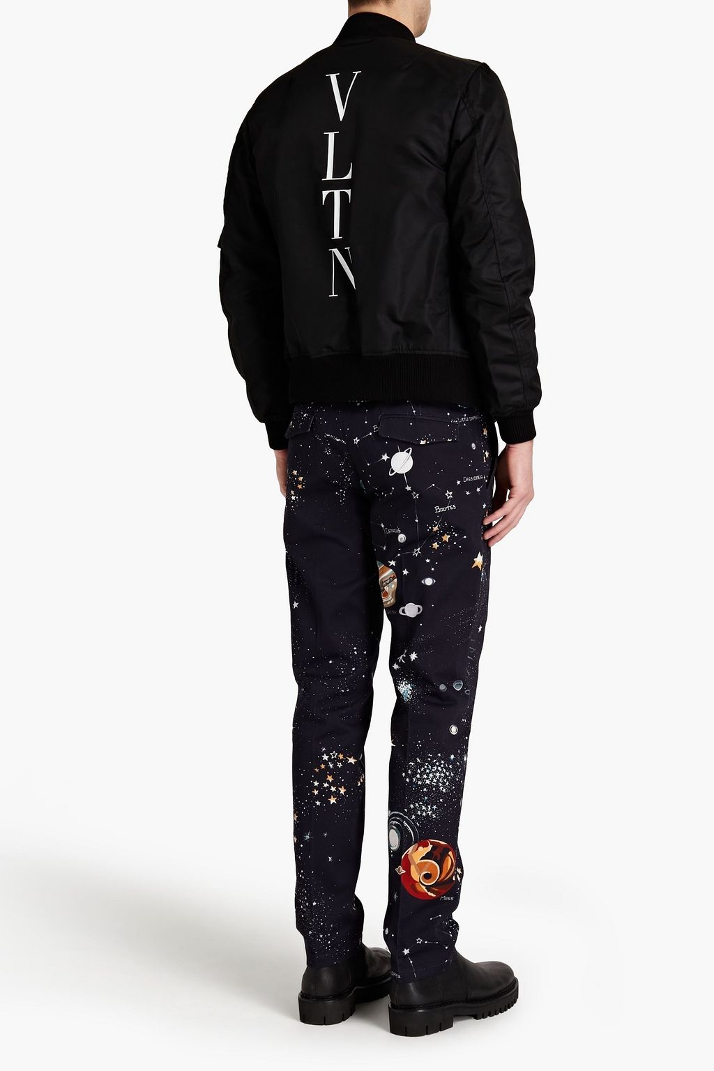 VALENTINO GARAVANI Slim-fit printed cotton-gabardine chinos