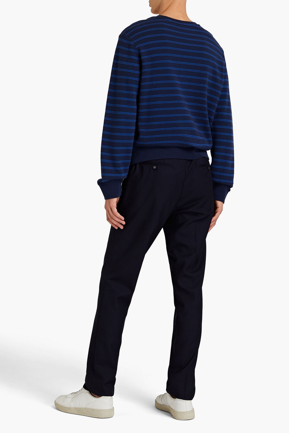 Shop Officine Generale Paul Wool Suit Pants In Navy