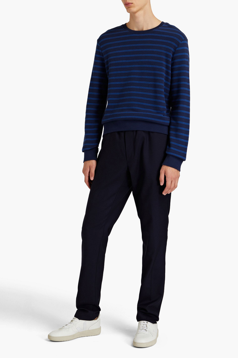 Shop Officine Generale Paul Wool Suit Pants In Navy