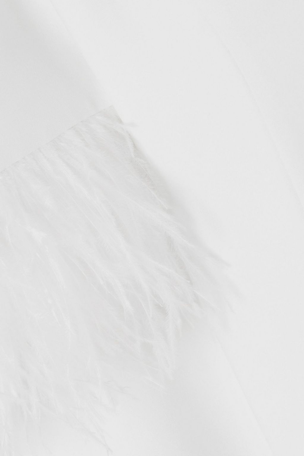 HUISHAN ZHANG Christelle cape-effect feather-trimmed crepe gown