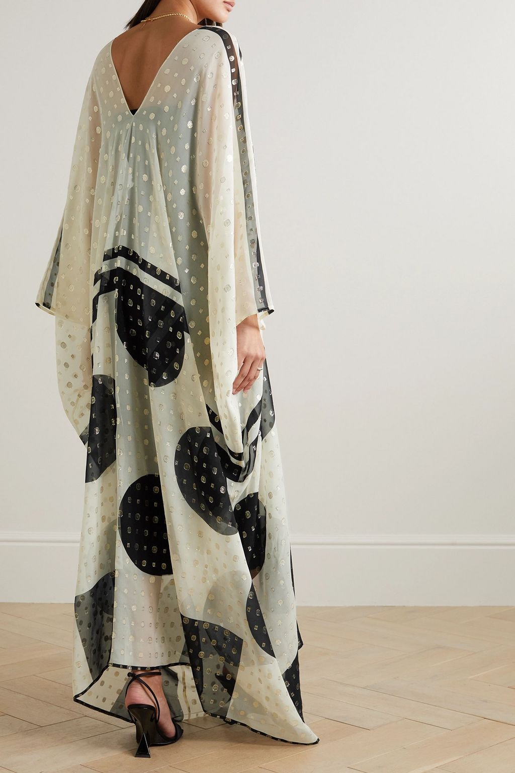 Leaves of Grass, New York Valencia silk georgette kaftan