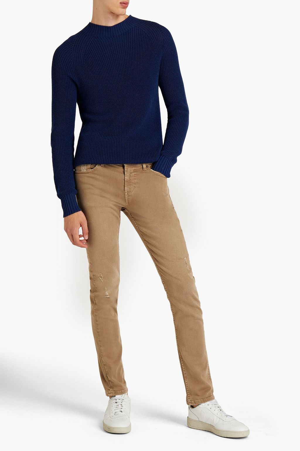 7 FOR ALL MANKIND Ronnie skinny-fit distressed denim jeans