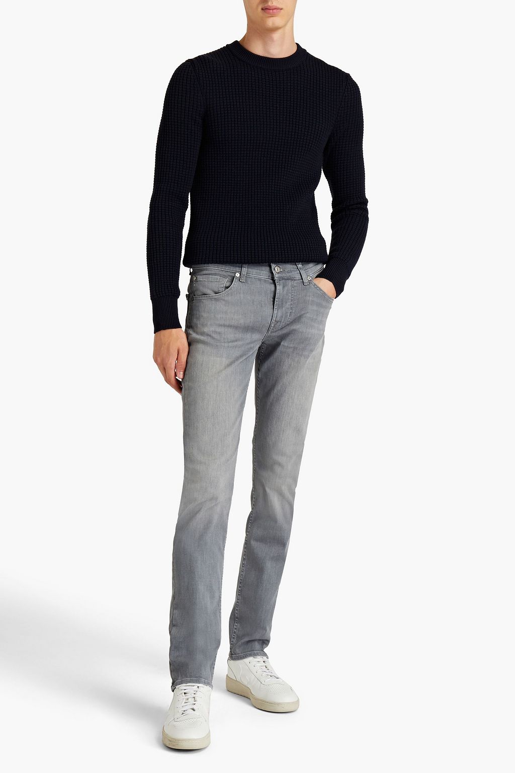 7 FOR ALL MANKIND Slimmy slim-fit whiskered denim jeans