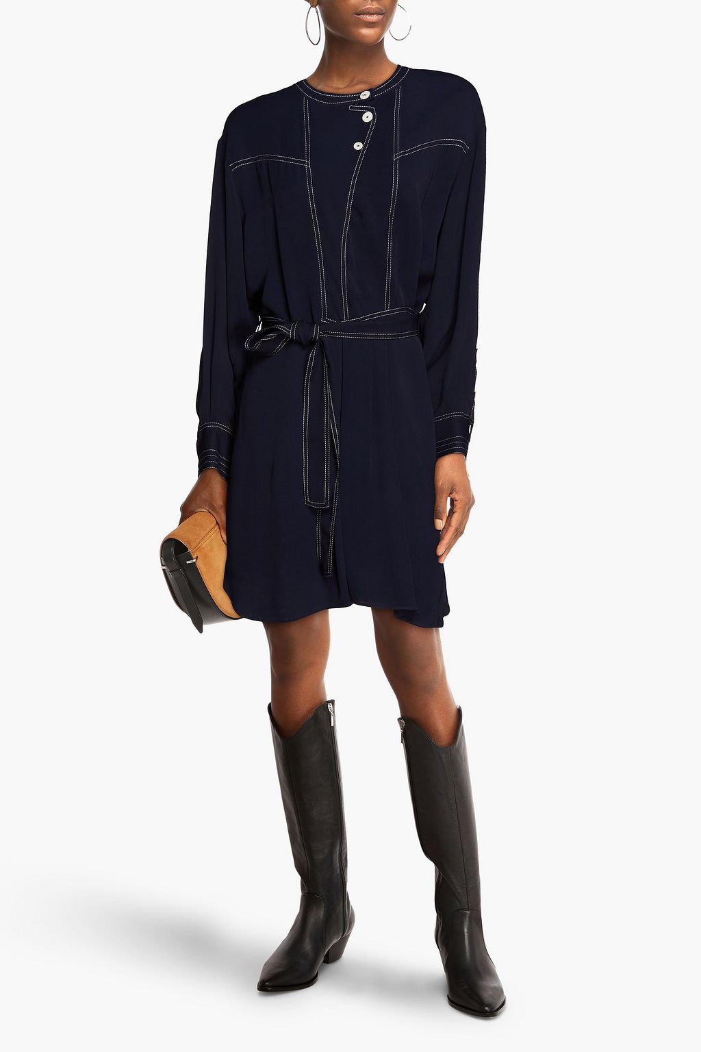 CLAUDIE PIERLOT Pleated crepe mini dress