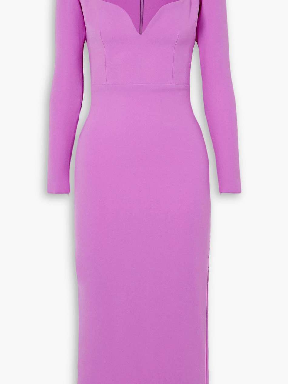 maren stretch-crepe midi dress