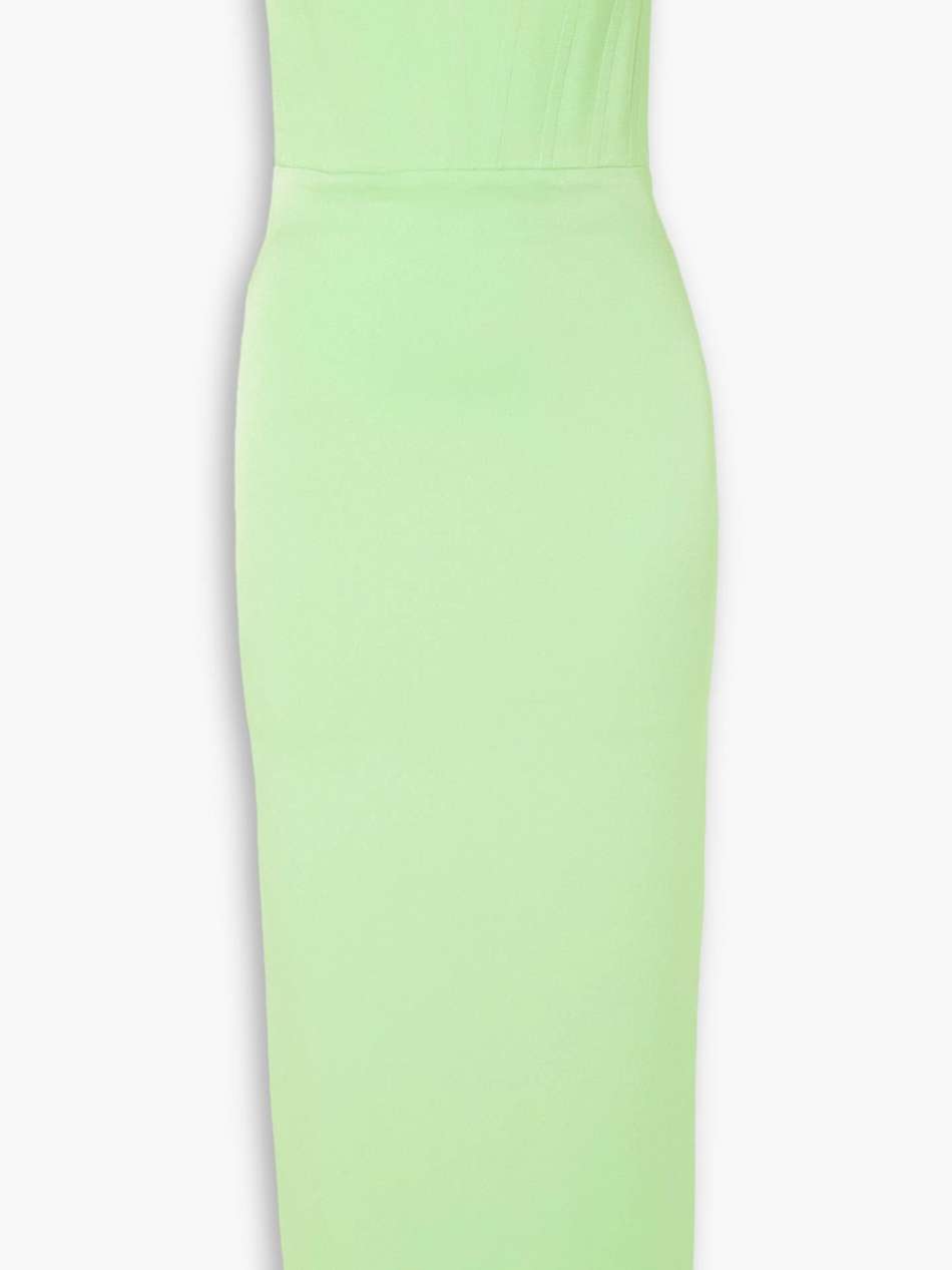 ansley strapless satin-crepe midi dress