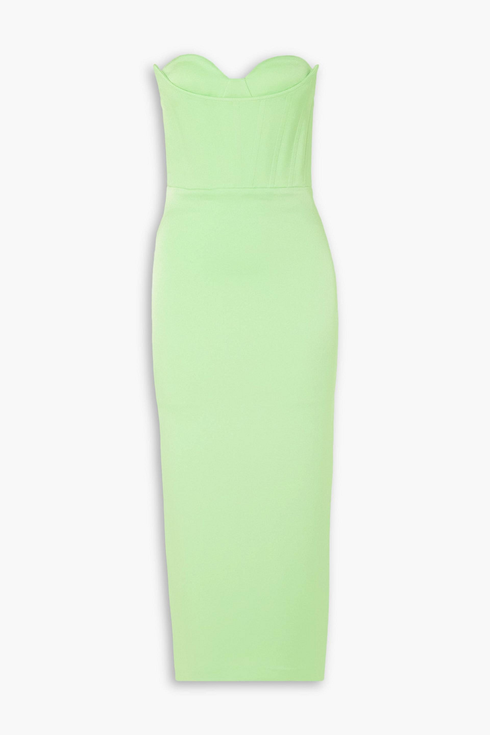 Alex Perry Ansley Strapless Satin-crepe Midi Dress In Mint