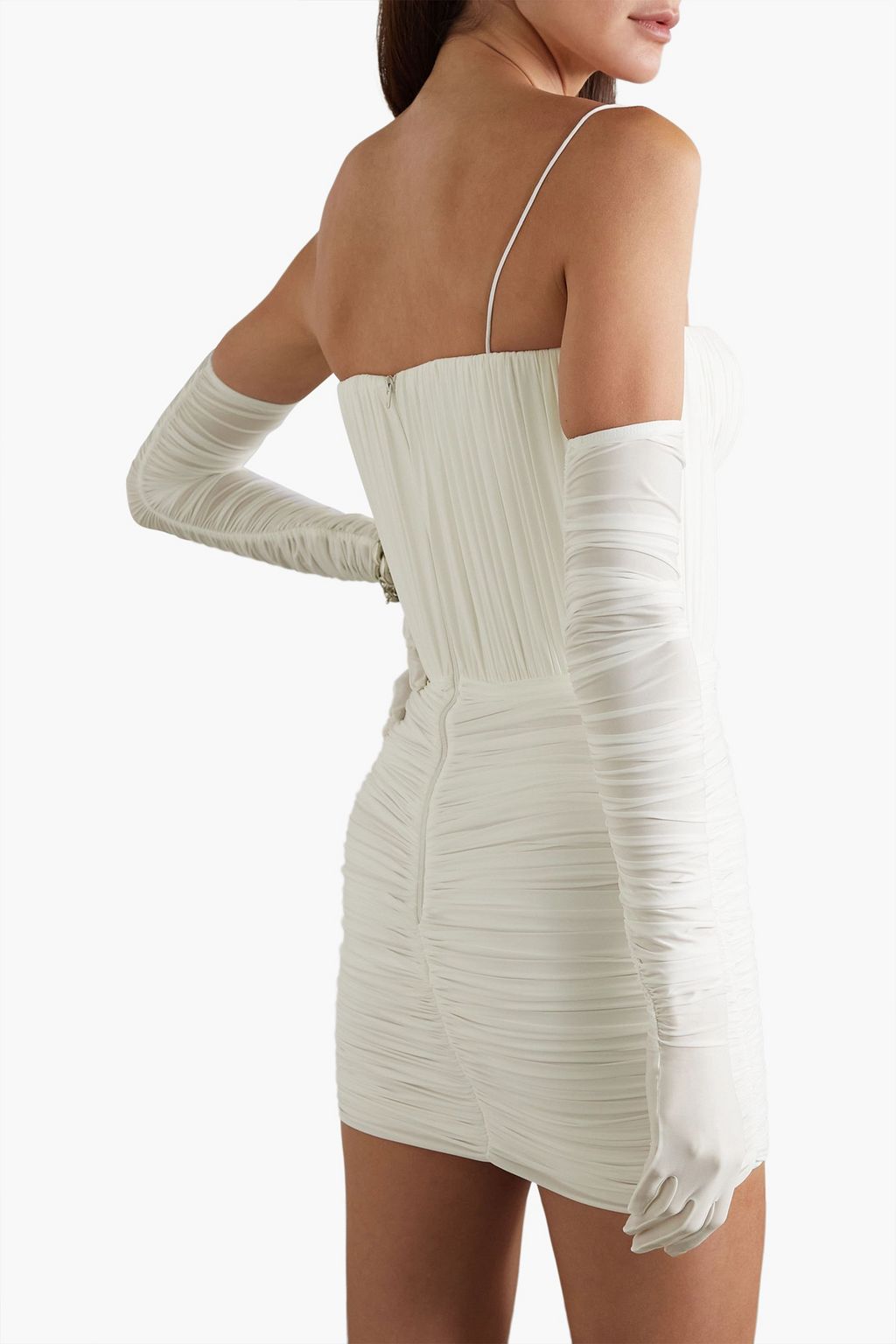 ALEX PERRY Paige cold-shoulder ruched stretch-jersey mini dress