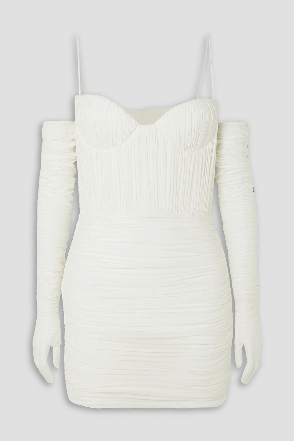 Alex Perry Paige Ruched Minidress In White