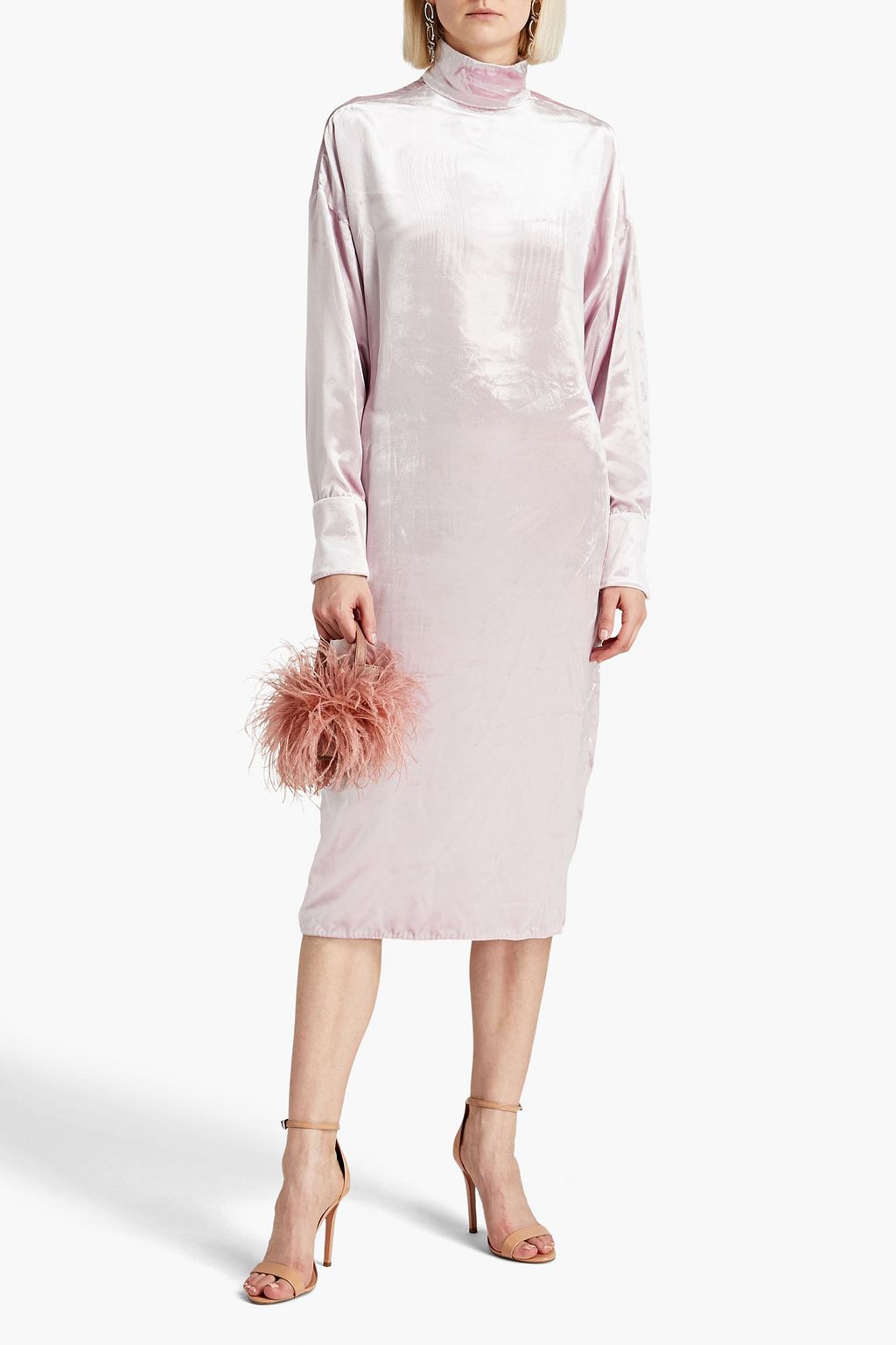 VALENTINO GARAVANI Crushed-velvet midi dress