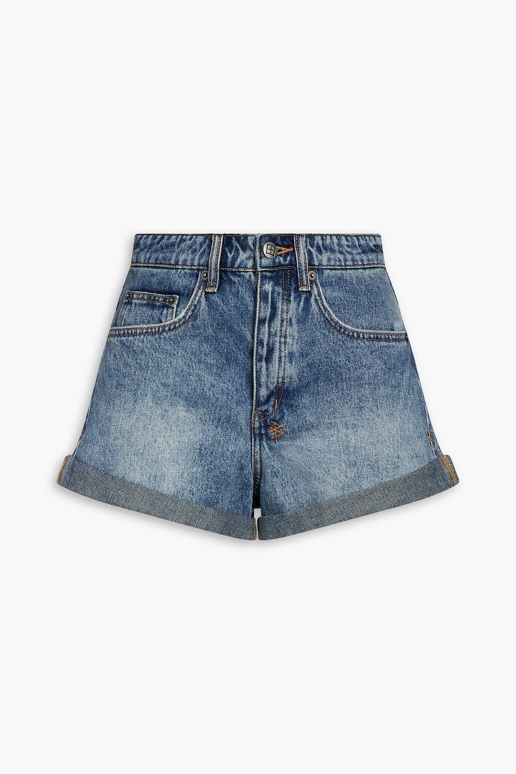 Faded denim shorts