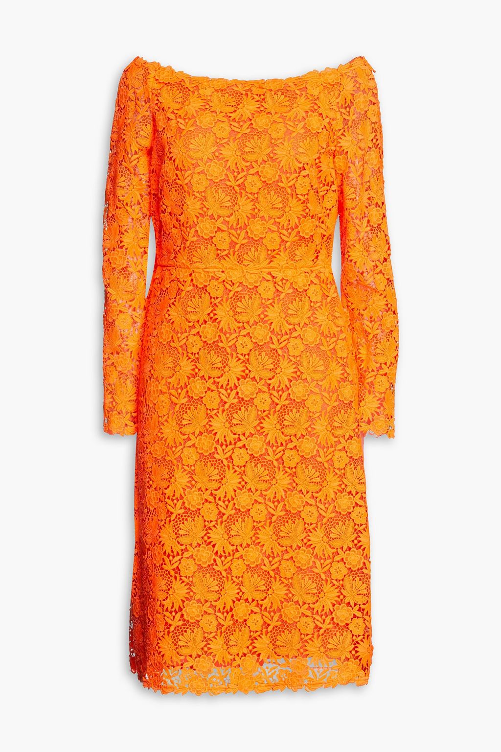 Bright orange Neon macramé lace dress 