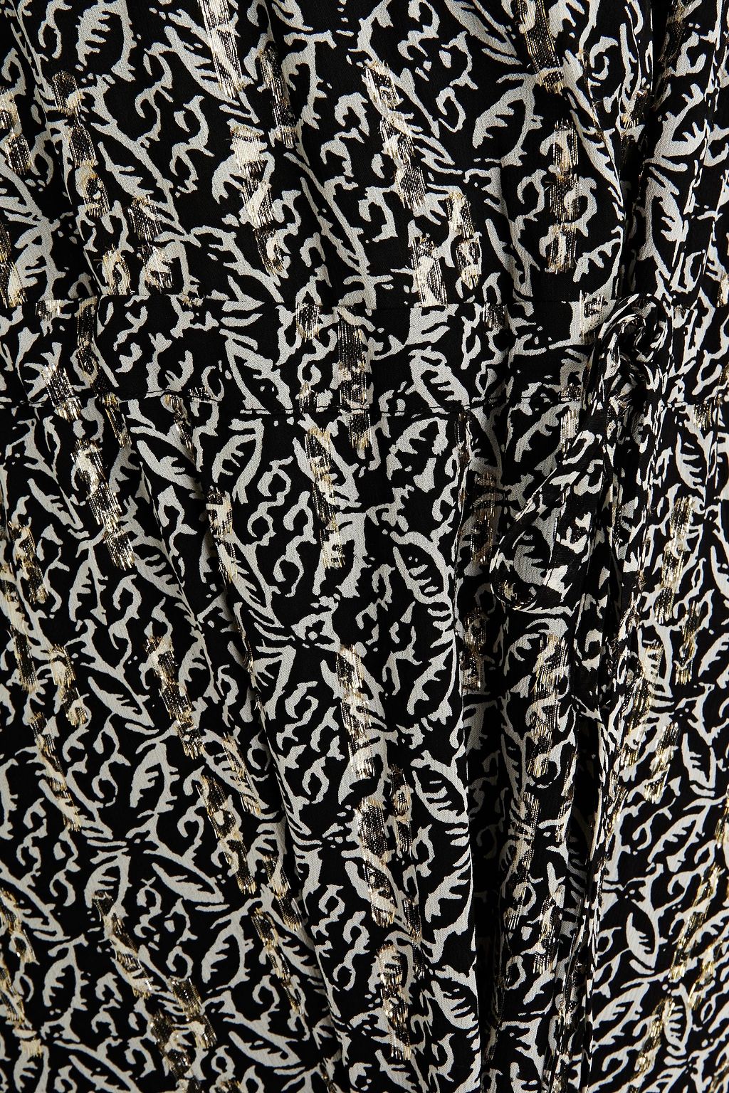 CLAUDIE PIERLOT Printed metallic fil coupé georgette midi dress