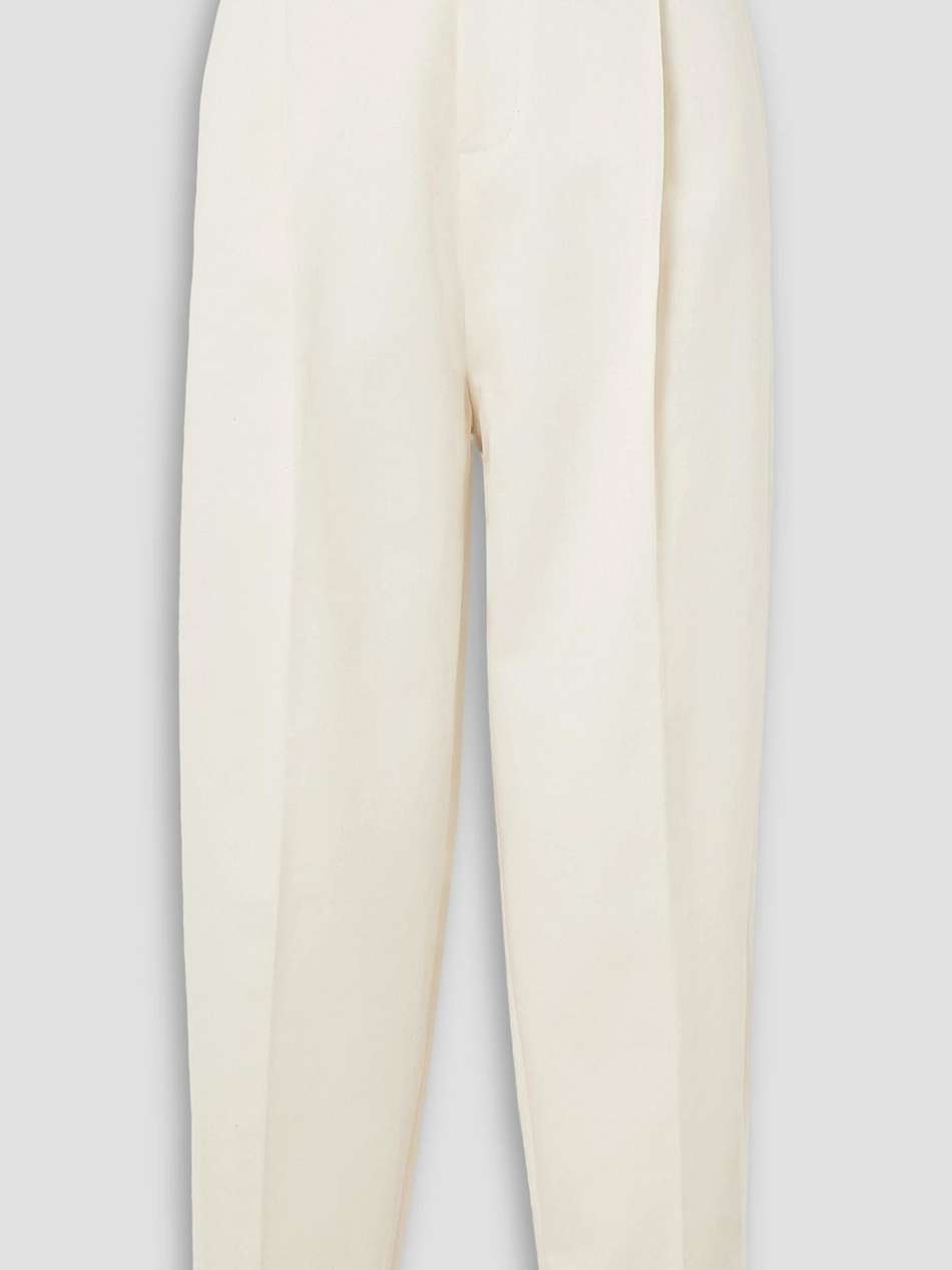 lee pleated cotton-twill tapered pants