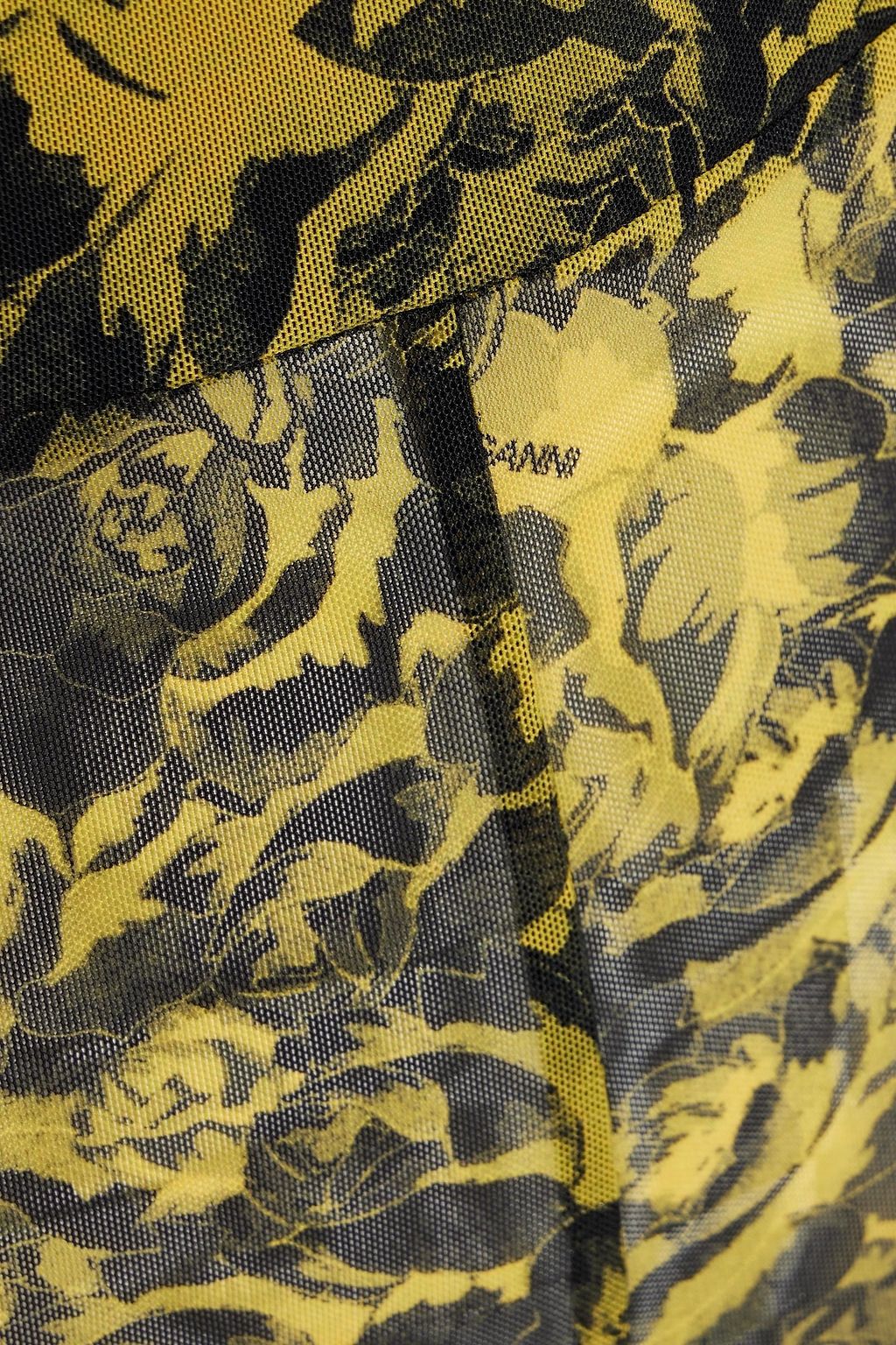 GANNI Floral-print recycled mesh leggings