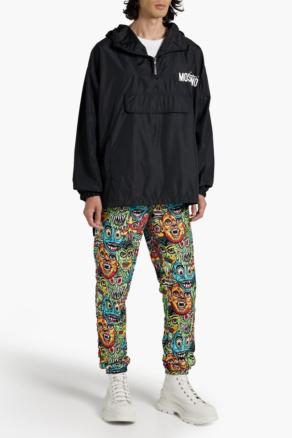 MOSCHINO Printed shell hooded jacket