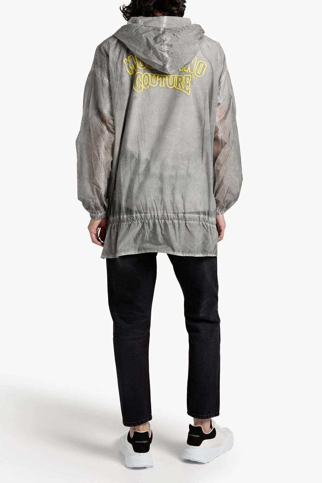 MOSCHINO Embroidered shell hooded jacket