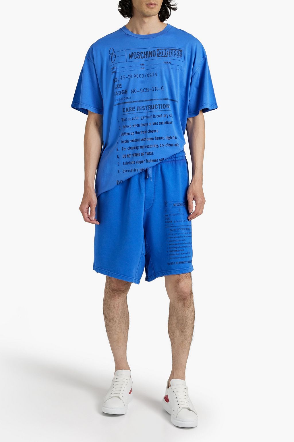 MOSCHINO Distressed printed cotton-jersey T-shirt