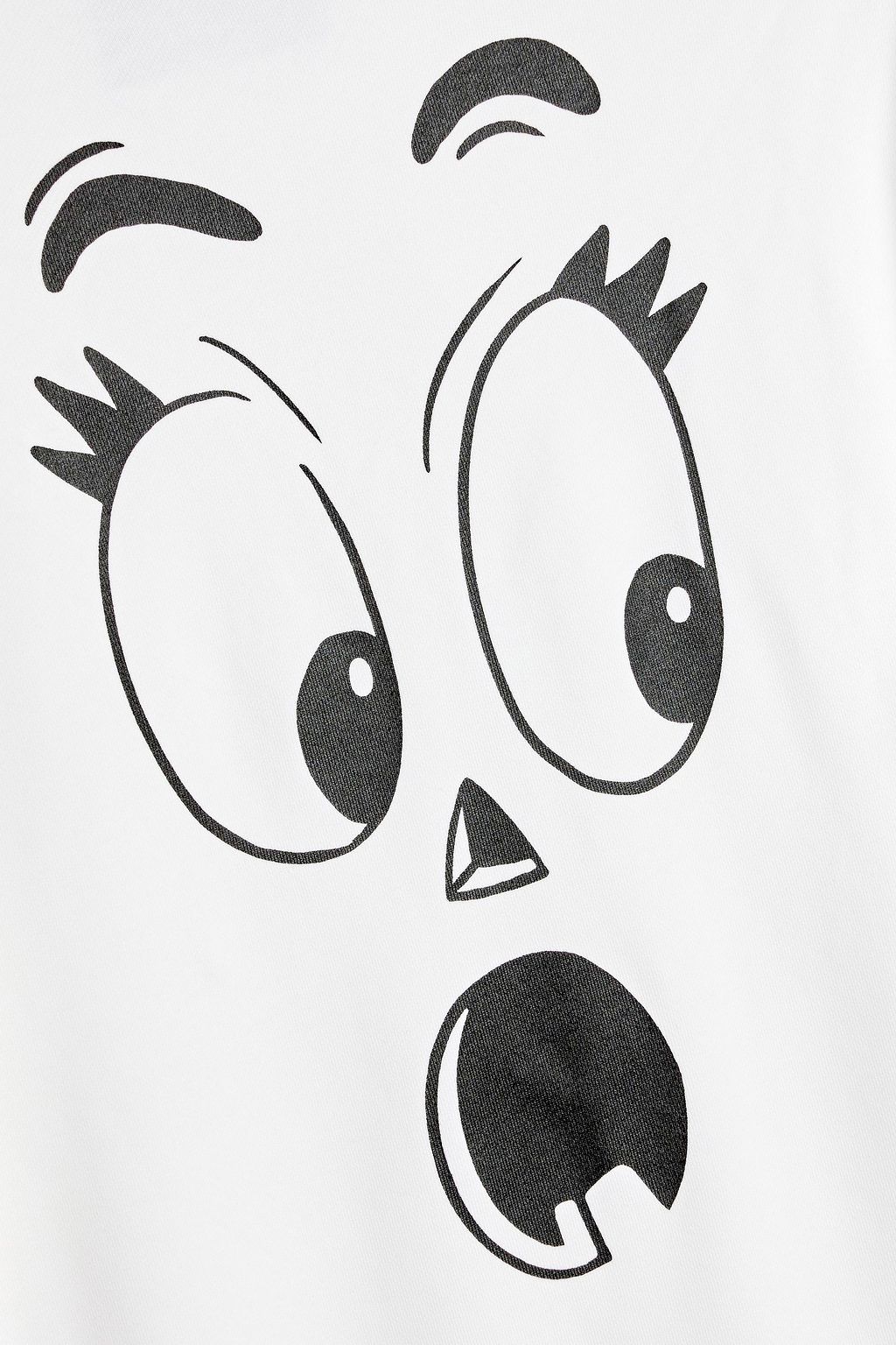 MOSCHINO Asymmetric printed French cotton-terry hoodie