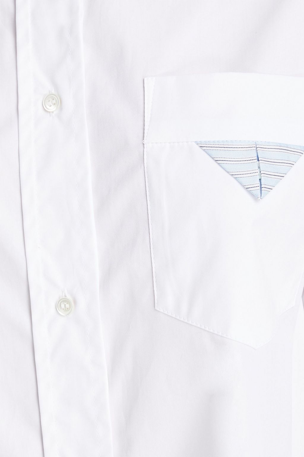 SANDRO Ruffle-trimmed cotton-poplin shirt