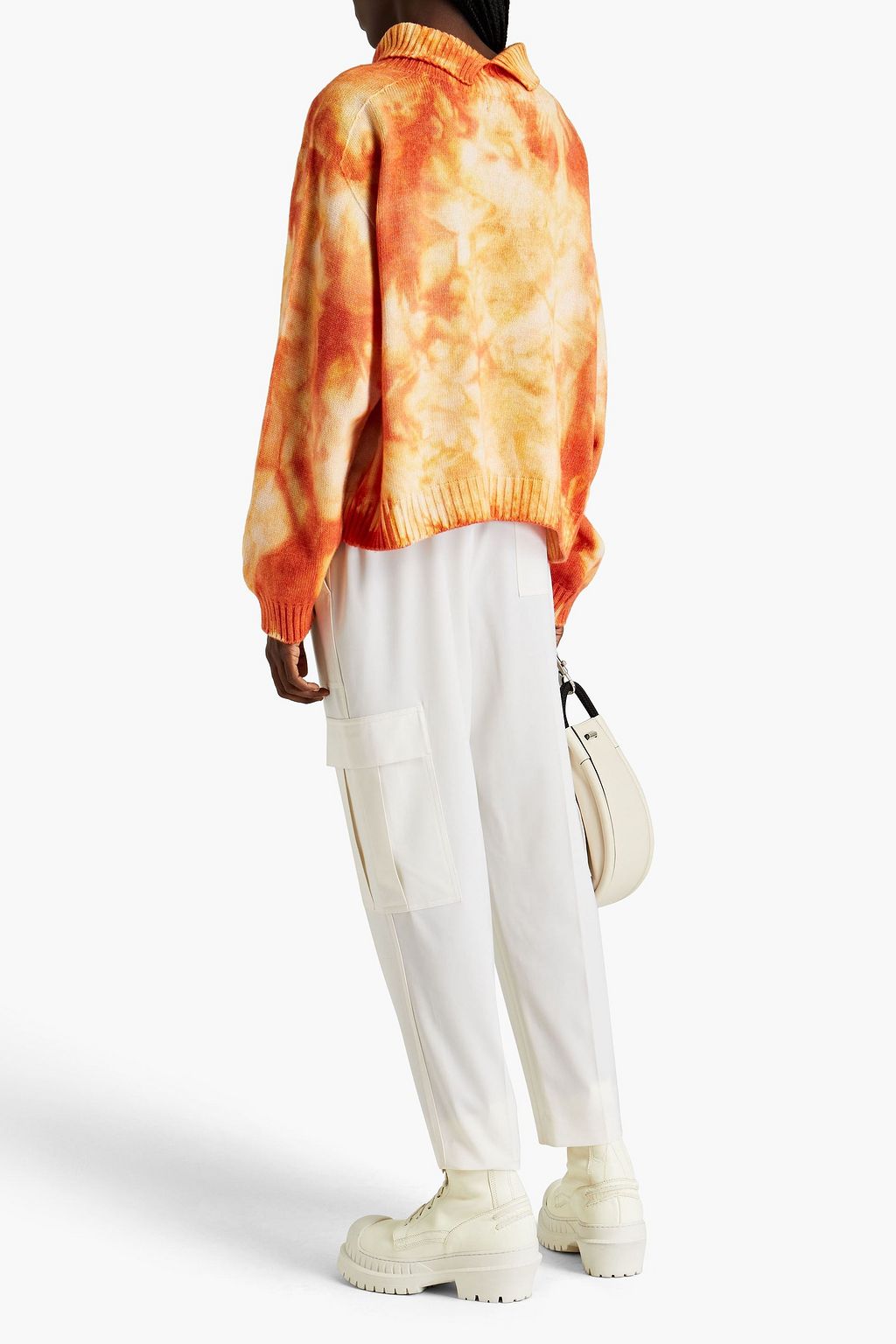 HOLDEN Tie-dyed merino wool-blend turtleneck sweater