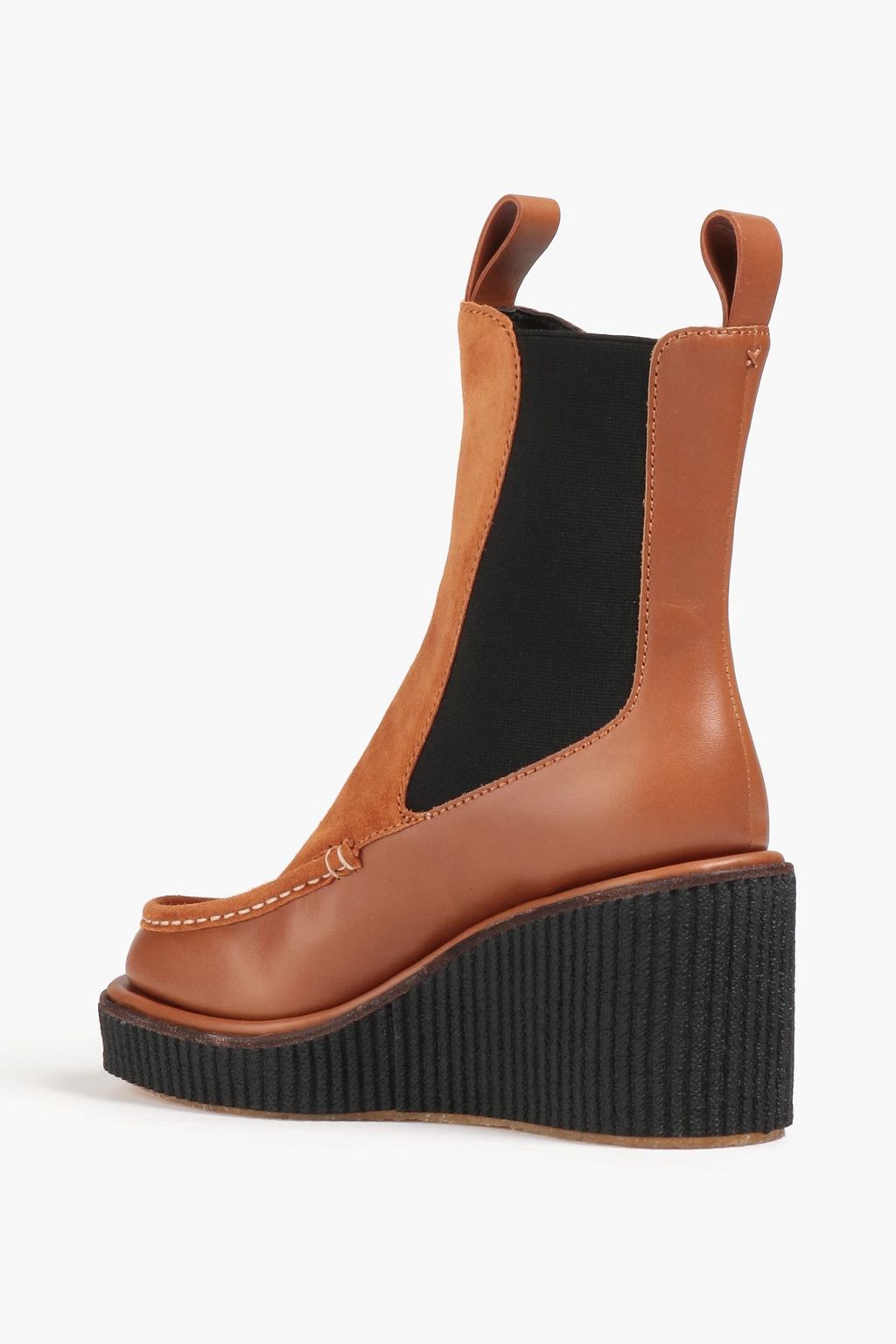 RAG & BONE Sloane leather and suede wedge Chelsea boots