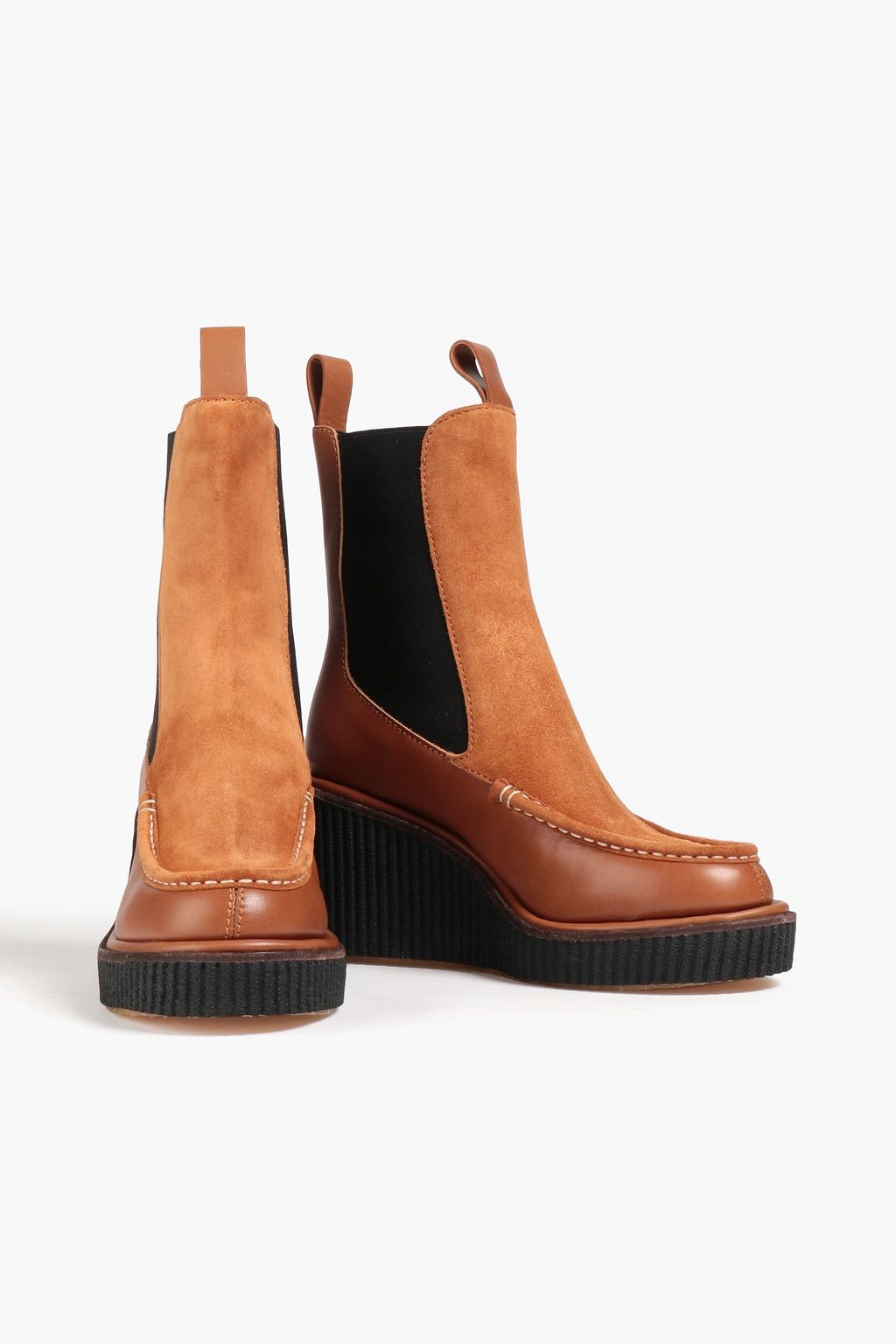 RAG & BONE Sloane leather and suede wedge Chelsea boots