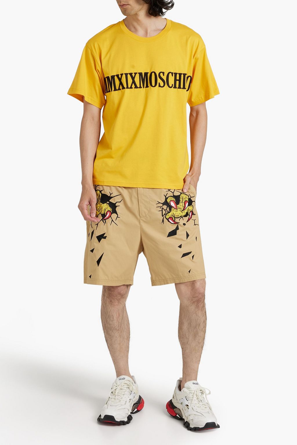 MOSCHINO Embroidered cotton-jersey T-shirt